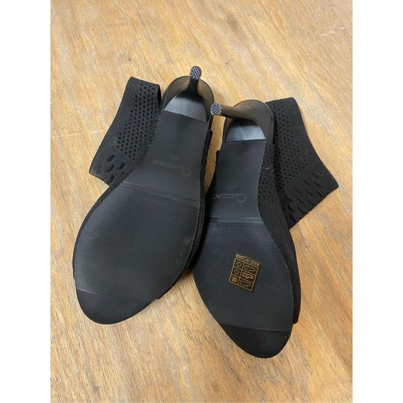 Cuccoo Everyday Collection Peep Toe Slingback Stiletto Heeled Pumps Black, Sz 9 - Picture 5 of 6